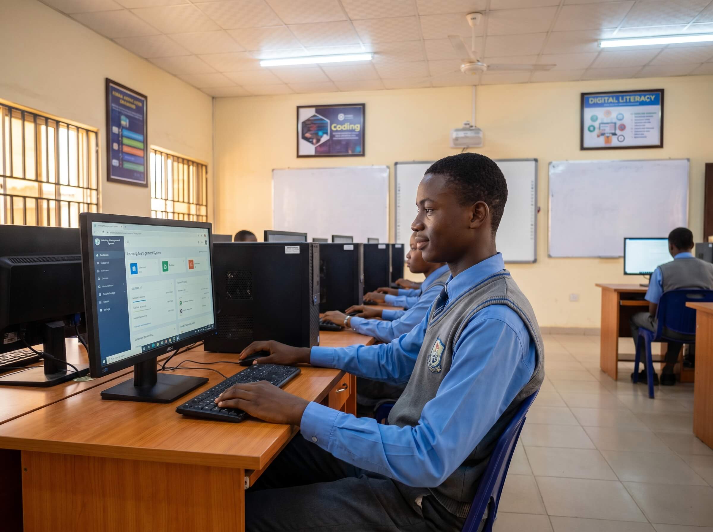 Student using Skulovo on a computer