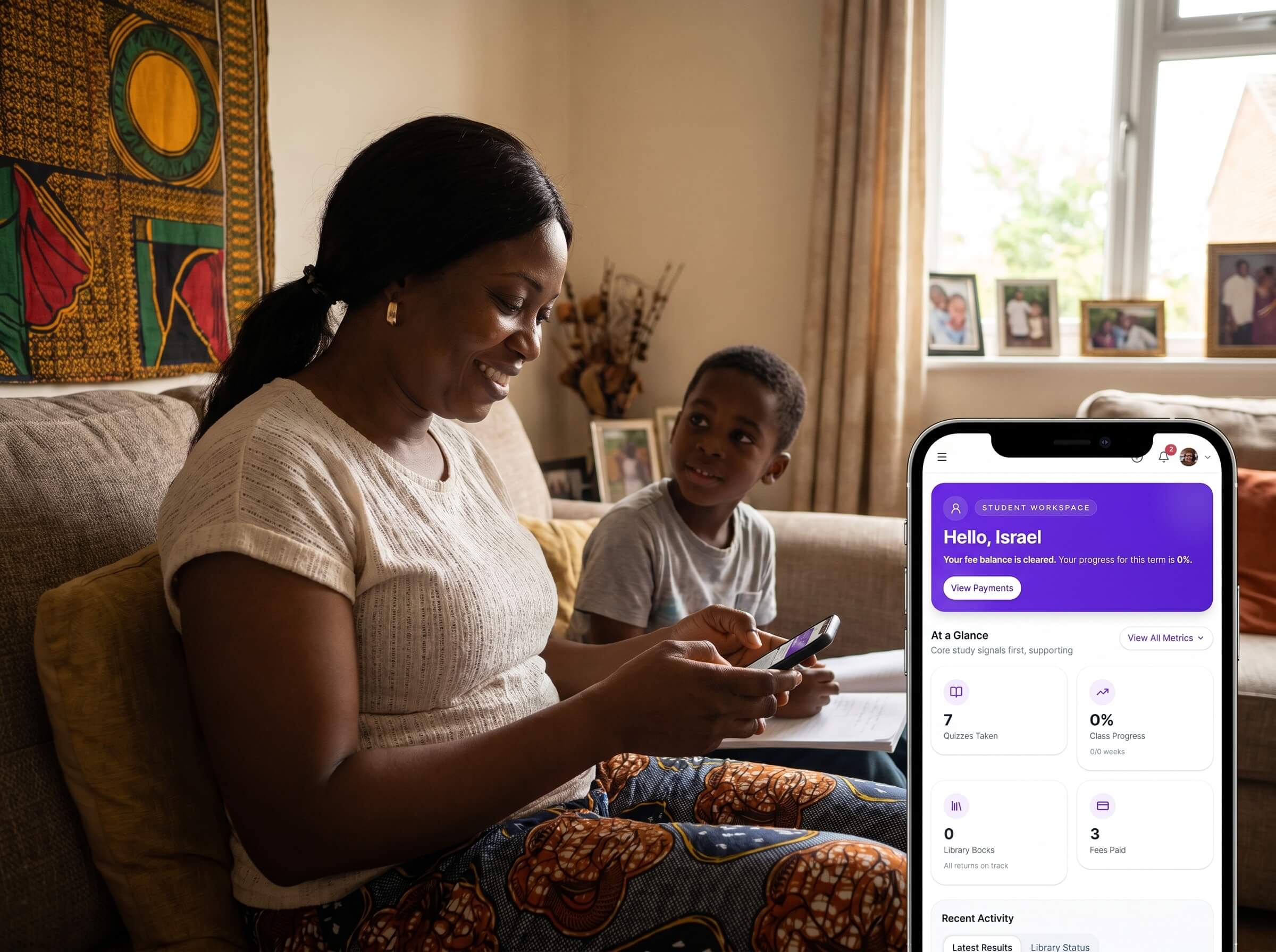 Parent monitoring student performance through Skulovo